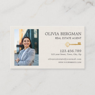 Carte De Visite Gold Key Professional Immobilier Photo verticale