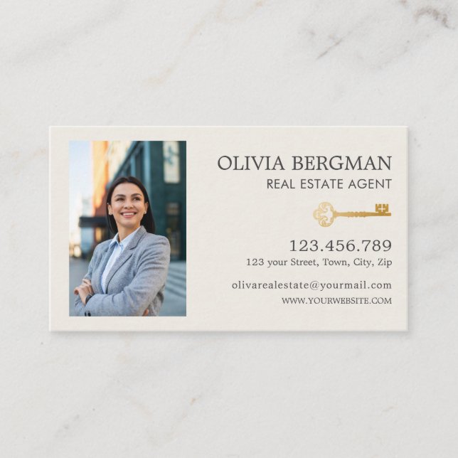 Carte De Visite Gold Key Professional Immobilier Photo verticale (Devant)