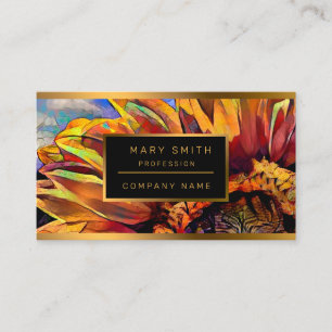 Carte De Visite Gold Large Sunflower Collection élégante