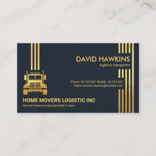 Carte De Visite Gold Logistic Lines Professional Truck Driver