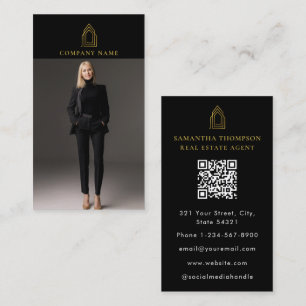 Carte De Visite Gold Logo Professionnel Photo Agent Immobilier