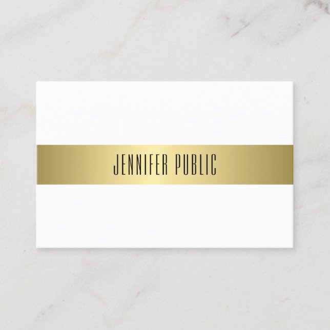 Carte De Visite Gold Look Design moderne Mode Simple Plat simple (Devant)