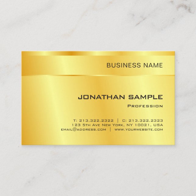 Carte De Visite Gold Look Elegant Simple Moderne Modèle personnali (Devant)