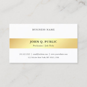 Carte De Visite Gold Look minimaliste moderne Modèle élégant