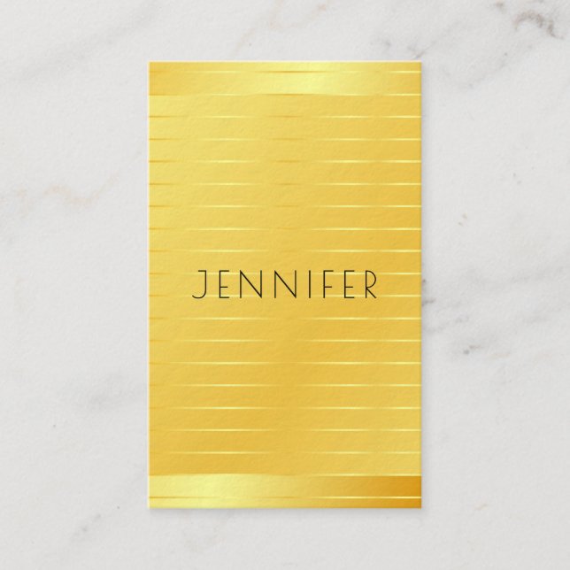 Carte De Visite Gold Look moderne Modèle élégant Premium épais (Devant)