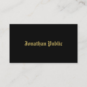 Carte De Visite Gold Look Old Style Police Elegant Noir