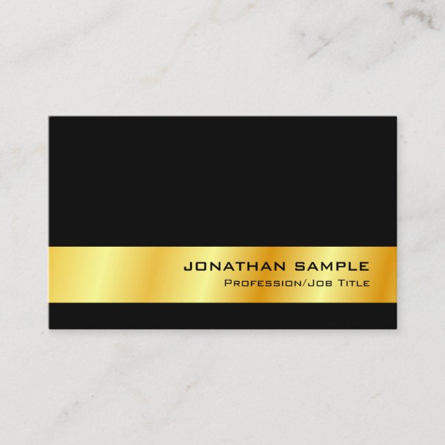 Carte De Visite Gold Look Professional moderne élégant Modèle (Devant)