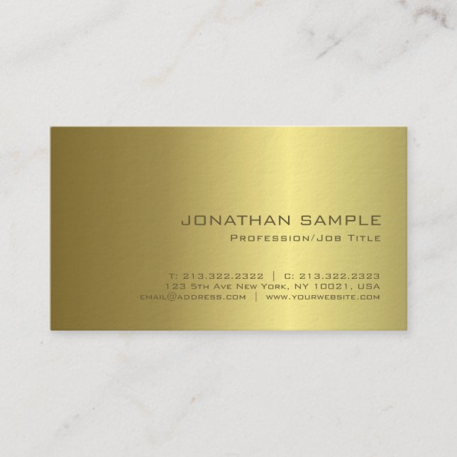 Carte De Visite Gold Look Sophistiqué Design moderne Luxe (Devant)