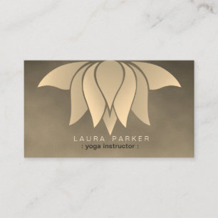 Carte De Visite Gold Lotus Flower Yoga Instructeur Méditation Rétr