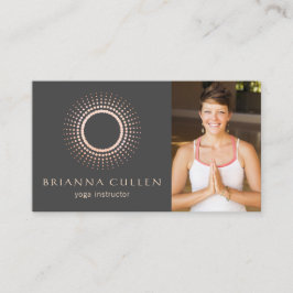Carte De Visite Gold Mandala Yoga Logo, Ajouter photo