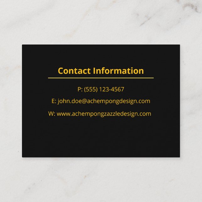 Carte De Visite Gold Marble Abstract – Upscale Professional Opulen (Dos)