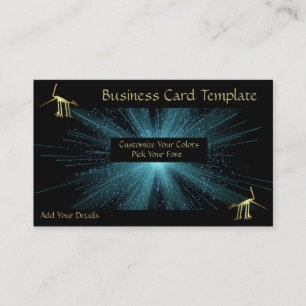 Carte De Visite Gold Metallic Ancient Logo Pérou Lignes