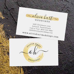Carte De Visite Gold Minimaliste Paint Swash Custom Logo Stylist