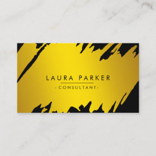Carte De Visite Gold Modern Splatter Professionnel Propre Élégant