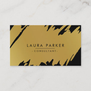 Carte De Visite Gold Modern Splatter Professionnel Propre Élégant