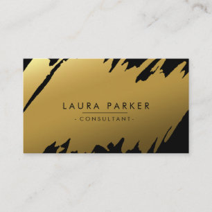 Carte De Visite Gold Modern Splatter Professionnel Propre Élégant