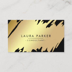 Carte De Visite Gold Modern Splatter Professionnel Propre Élégant