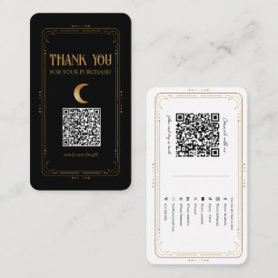 Carte De Visite Gold Moon Mystical Occulte Médias sociaux QR Code