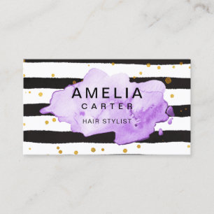 Carte De Visite Gold noir splash feminine Stylist Salon