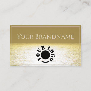 Carte De Visite Gold Ocean Black Bird Palm Silhouette Professional