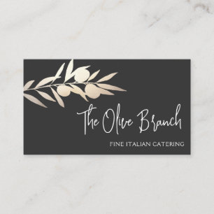 Carte De Visite Gold Olive Branch Chef cuisinier italien ou grec