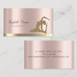 Carte De Visite Gold Parties scintillant fille Rose Gold Yoga