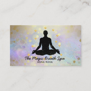 Carte De Visite *~* Gold Parties scintillant Homme Yoga Méditatio