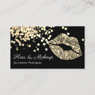 Carte De Visite Gold Parties scintillant Lips Chic