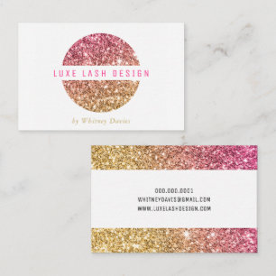 Carte De Visite GOLD PARTIES SCINTILLANT ROSE LOGO luxe glamour gl
