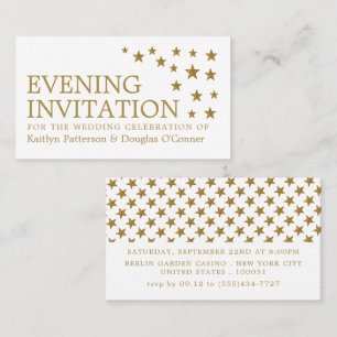 Carte De Visite Gold Parties scintillant Stars, Evénement du soir 