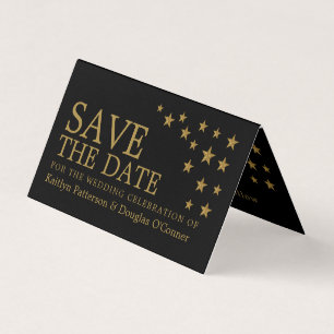 Carte De Visite Gold Parties scintillant Stars Photo Enregistrer L
