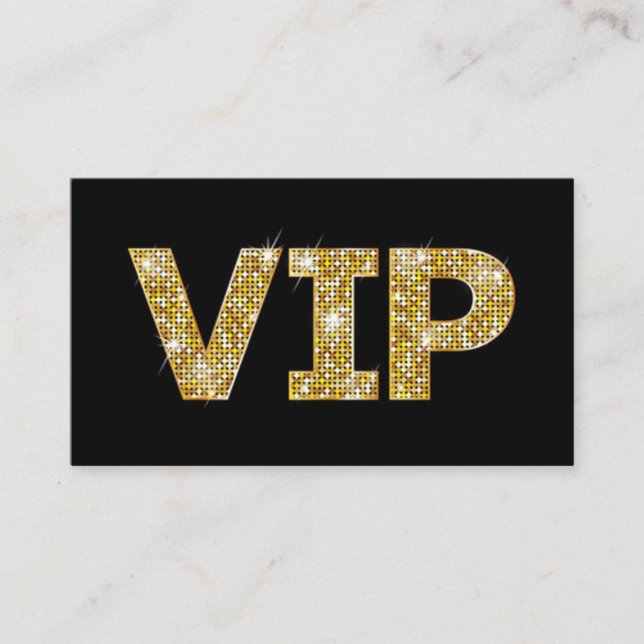 Carte De Visite Gold Parties scintillant VIP Business Consultant (Devant)