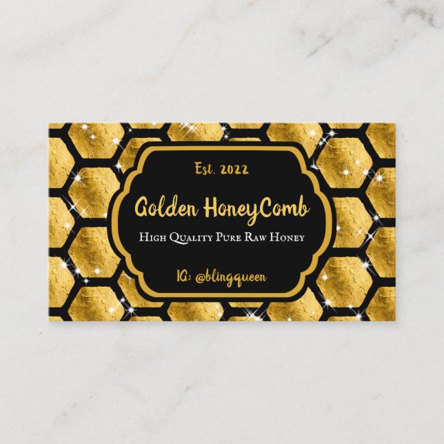 Carte De Visite Gold Pureraw Farm Glitz Honeycomb (Devant)