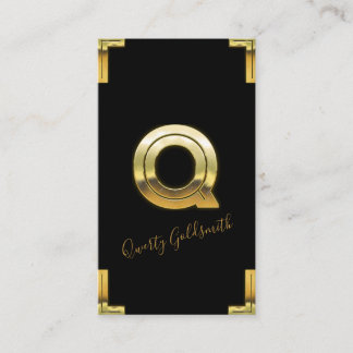 Carte de visite Gold Q initiale et bordures