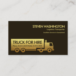 Carte De Visite Gold Semi-Camion Transport logistique