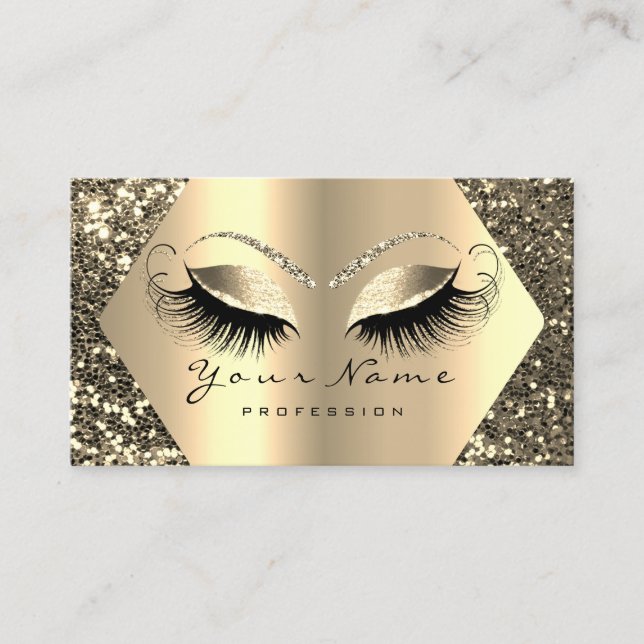 Carte De Visite Gold Sepia Parties scintillant maquillage Artiste  (Devant)