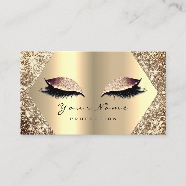 Carte De Visite Gold Sepia Parties scintillant maquillage Artiste  (Devant)
