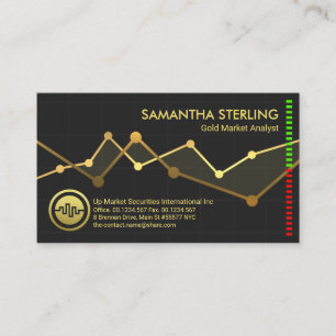 Carte De Visite Gold Share Market Uptendance Graph Gold Dealer