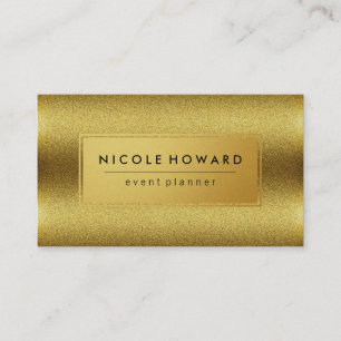 Carte De Visite Gold Shimmer et cadre élégant Faux Gold