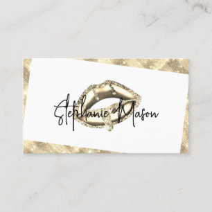 Carte De Visite Gold Sparkles Parties scintillant Drips Lips maqui