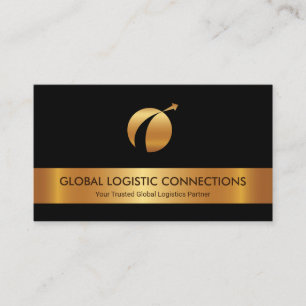 Carte De Visite Gold Strike Gold Globe Arrow Transport Logistique