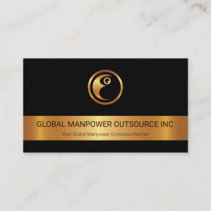 Carte De Visite Gold Stripe Gold Manpower Logo Recrutement