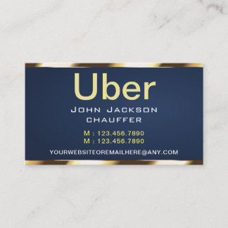 Carte De Visite Gold stripe Taxi Driver Cab Transport blue QR CODE