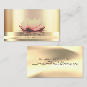 Carte De Visite Gold Stripes Ombre Holographique Lotus Gold