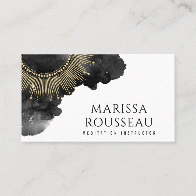 Carte De Visite Gold Sunburst Celestial Jewelry Designer Business (Devant)