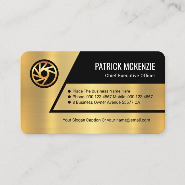 Carte De Visite Gold Trapezium Layers Business Owner (Devant)