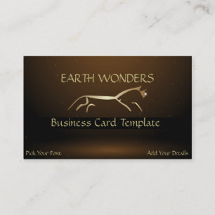 Carte De Visite Gold Uffington White Horse Geoglyphes Gold Horse