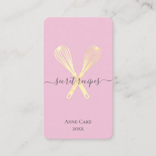 Carte De Visite Gold Whisk Bakery Chef Traiteur modifiable Code Qr