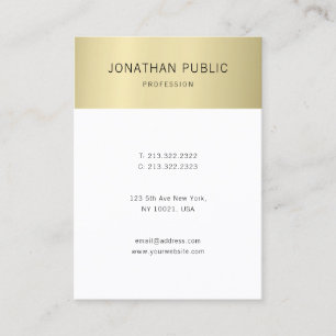 Carte De Visite Gold White minimaliste Modèle professionnel modern