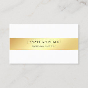 Carte De Visite Gold White Moderne Élégant Modèle professionnel